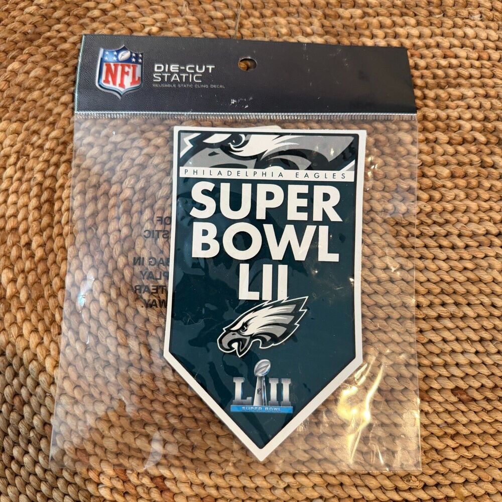 Philadelphia Eagles Super Bowl LII 2018 NFL Static Cling Decal New Sealed